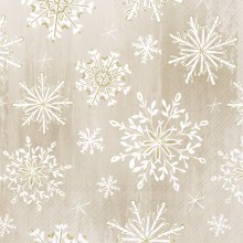 Салфетки 20бр Gilded Snowflakes беж